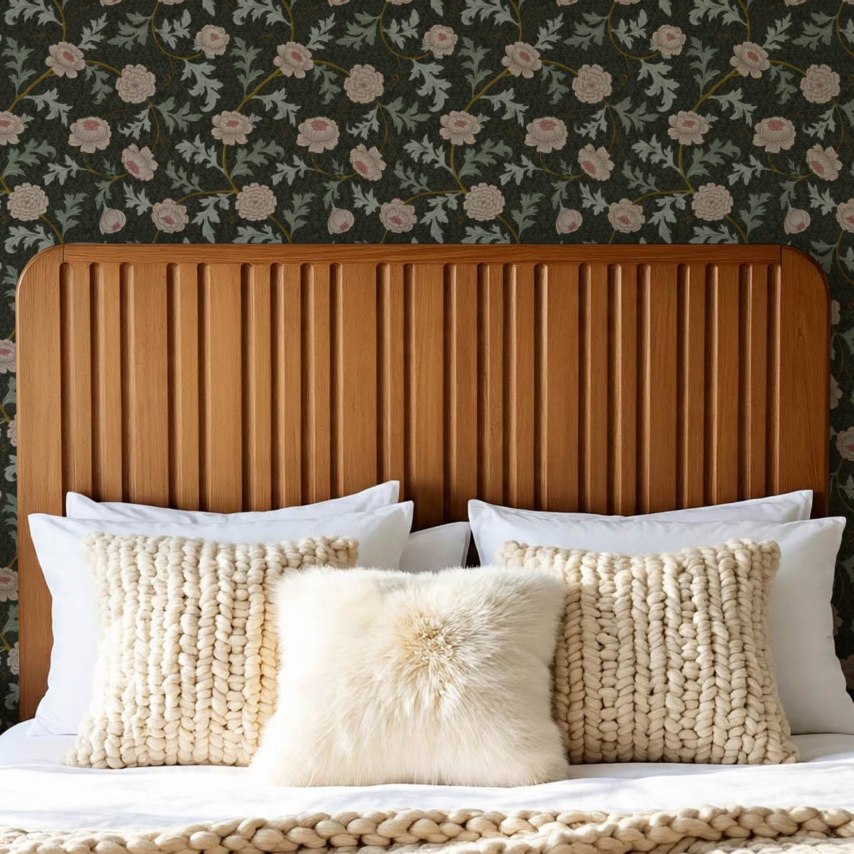 Susana Twining Garden Deep Earth Dusty Rose Wallpaper