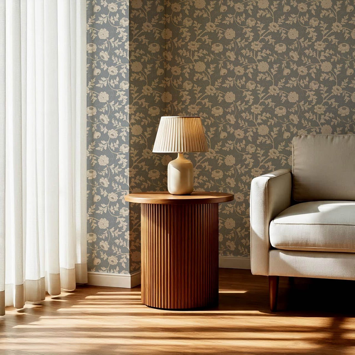 Susana Twining Garden Gray Sky Ivory Wallpaper