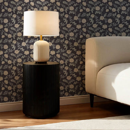 Susana Twining Garden Midnight Blue Beige Wallpaper