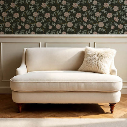 Susana Twining Garden Deep Earth Dusty Rose Wallpaper