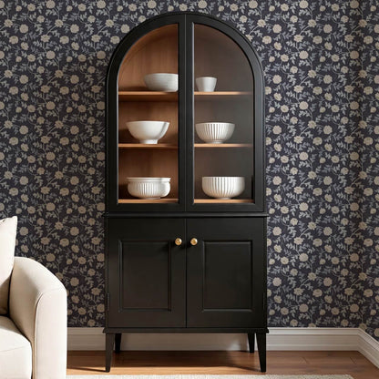 Susana Twining Garden Midnight Blue Beige Wallpaper