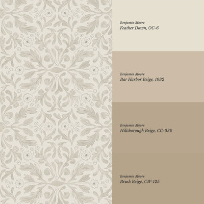 Suzette Botanicals Powder Gray Wallpaper