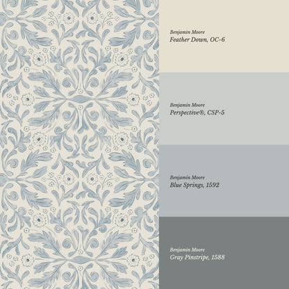 Suzette Botanicals Misty Blue Wallpaper