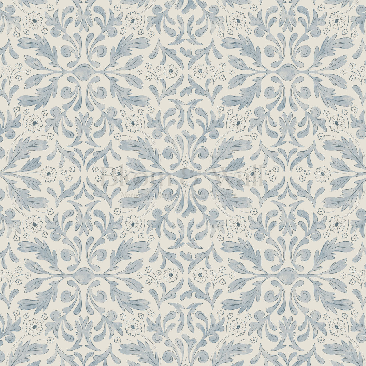 Suzette Botanicals Misty Blue Wallpaper