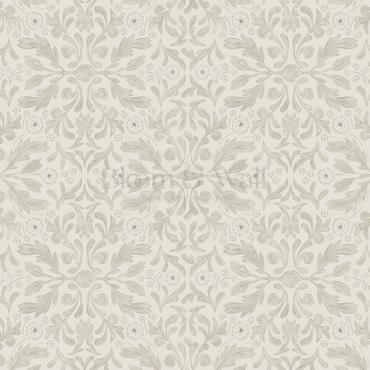 Suzette Botanicals Powder Gray Wallpaper