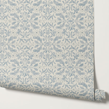 Suzette Botanicals Misty Blue Wallpaper