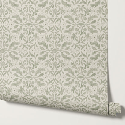Suzette Botanicals Soft Green Wallpaper