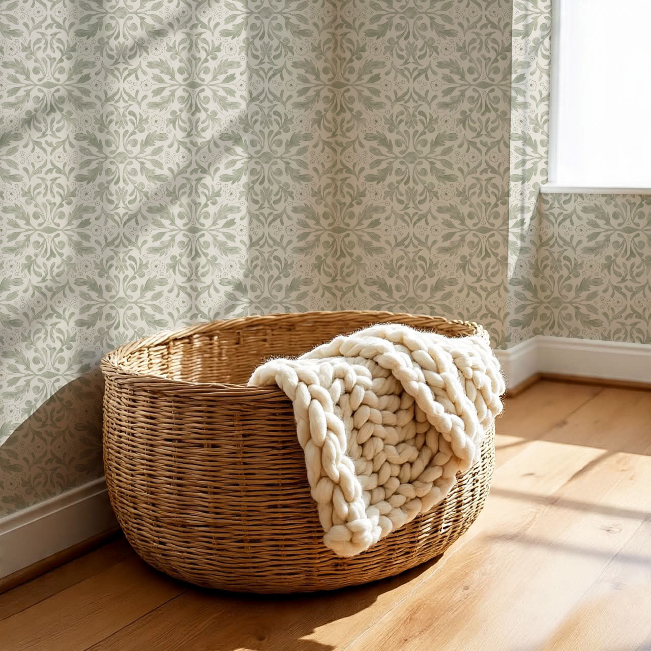 Suzette Botanicals Soft Green Wallpaper