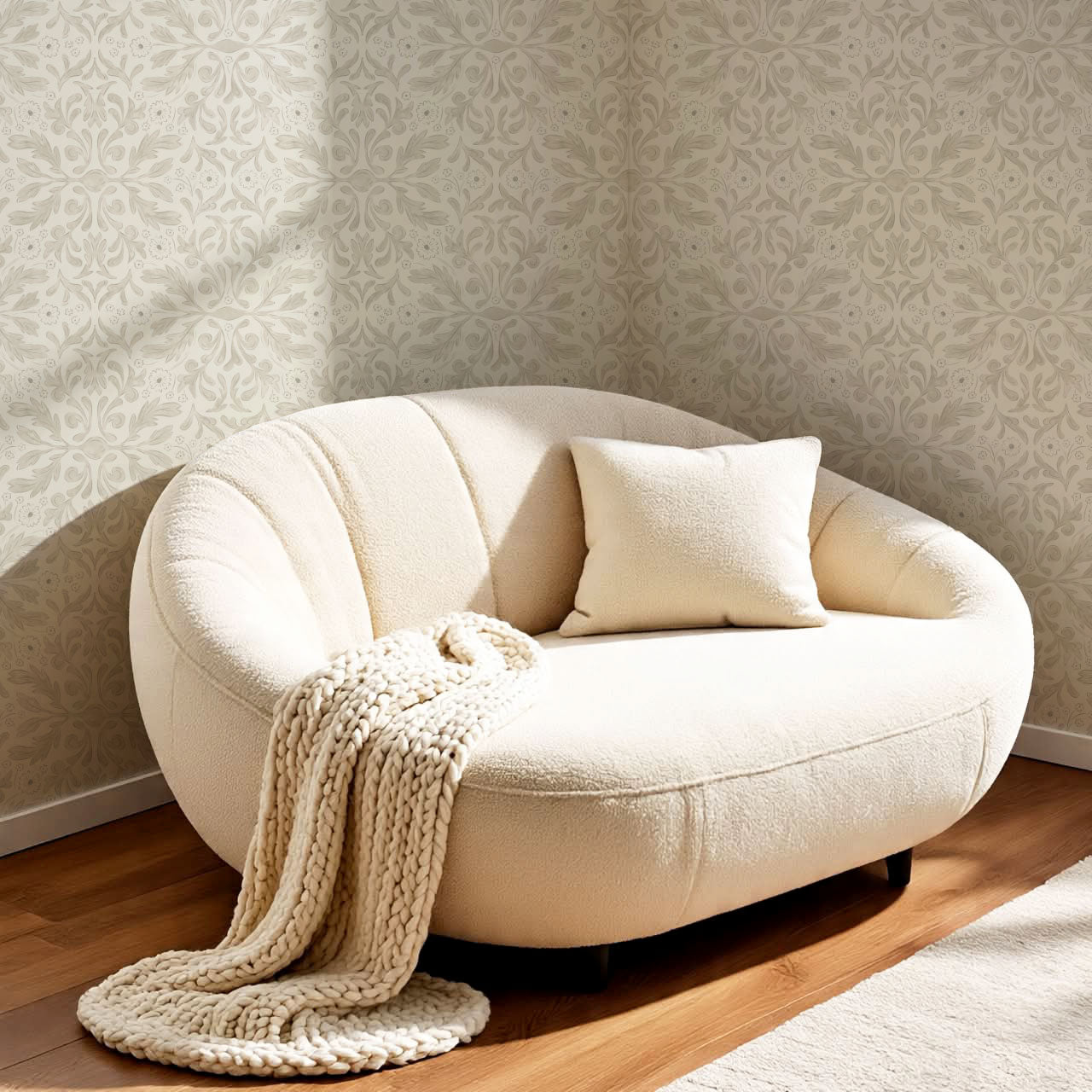 Suzette Botanicals Powder Gray Wallpaper