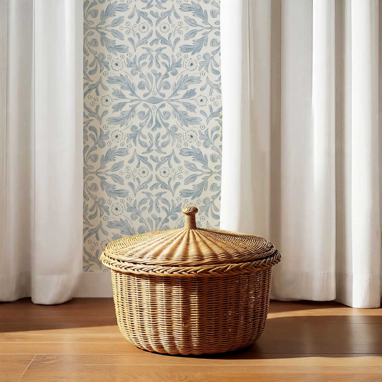 Suzette Botanicals Misty Blue Wallpaper