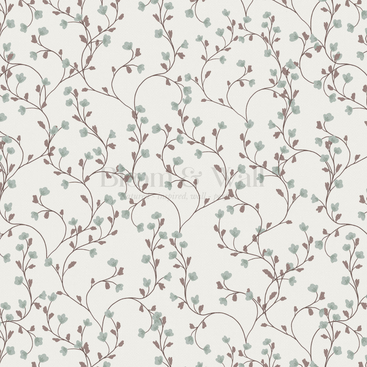 Sybille Flowering Sage Brown Wallpaper