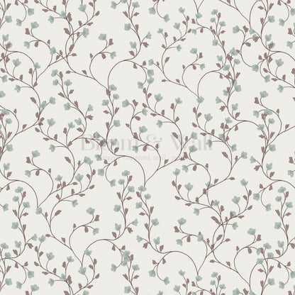 Sybille Flowering Sage Brown Wallpaper