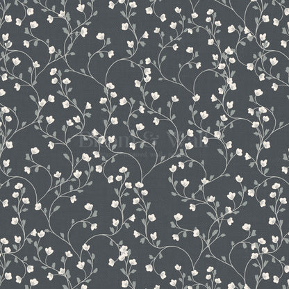 Sybille Flowering Vine Slate Wallpaper