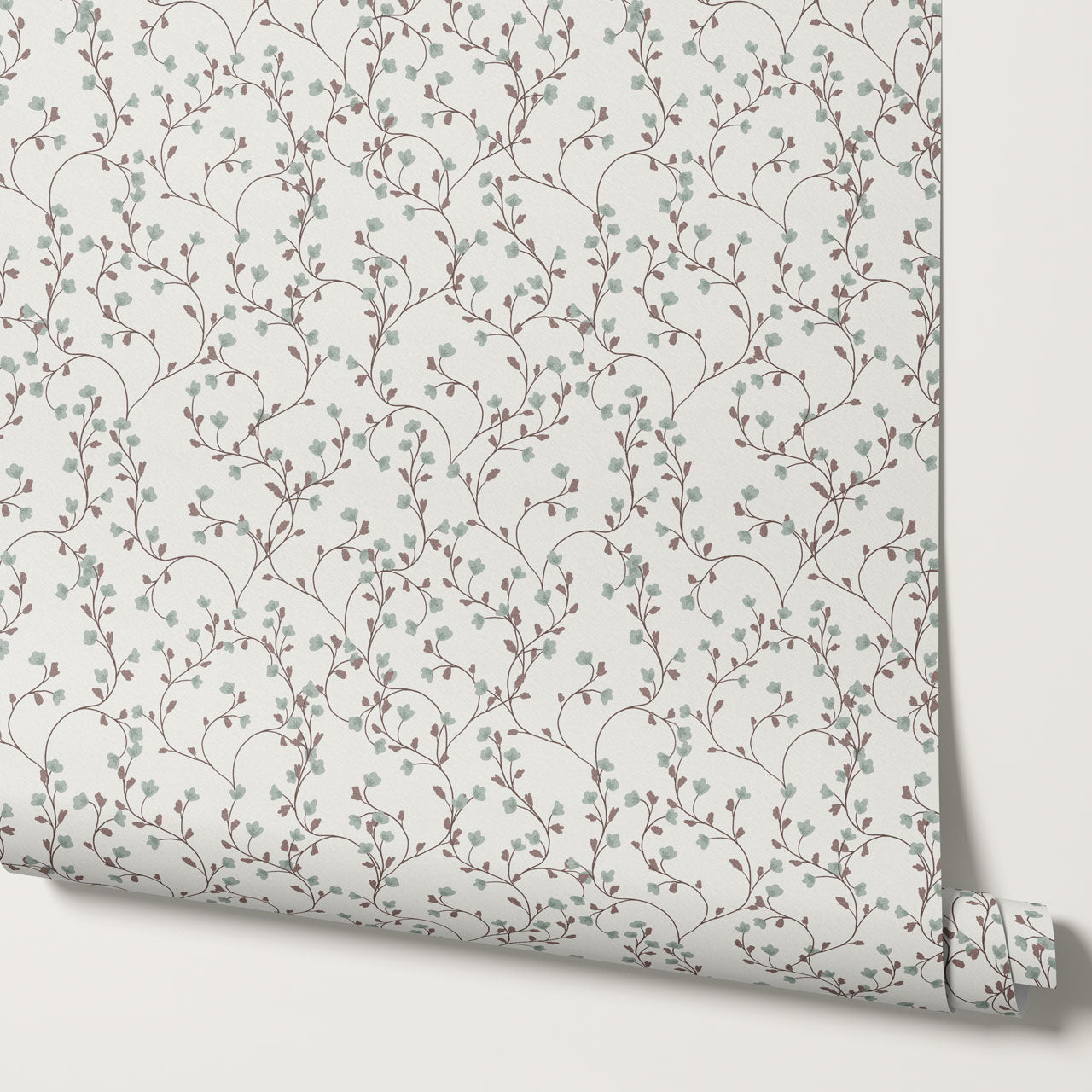 Sybille Flowering Sage Brown Wallpaper