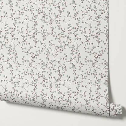 Sybille Flowering Sage Brown Wallpaper