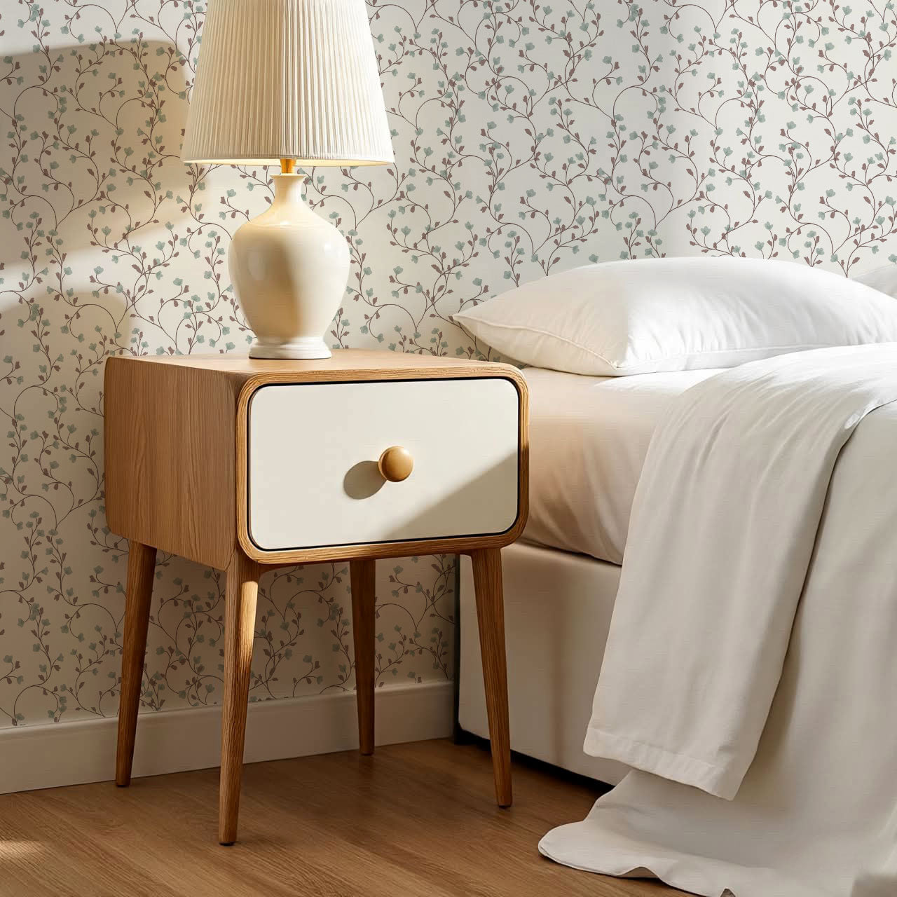 Sybille Flowering Sage Brown Wallpaper