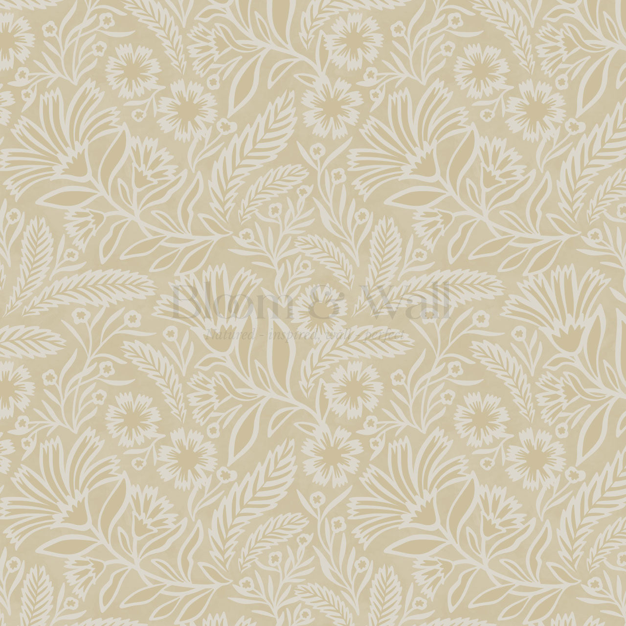 Sylvia Florals Straw Dove Wallpaper
