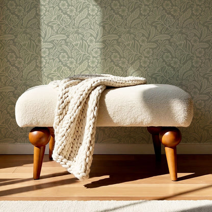 Sylvia Florals Soft Green Oyster Wallpaper