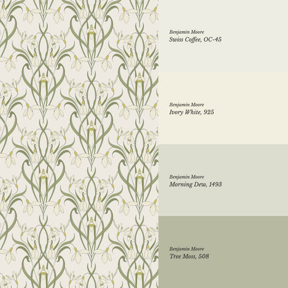 Taimi Snowdrops Cream Wallpaper