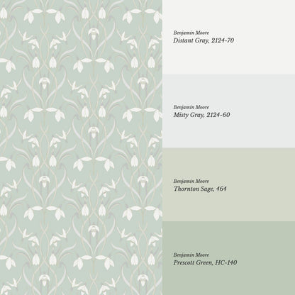 Taimi Snowdrops Sea Glass Wallpaper