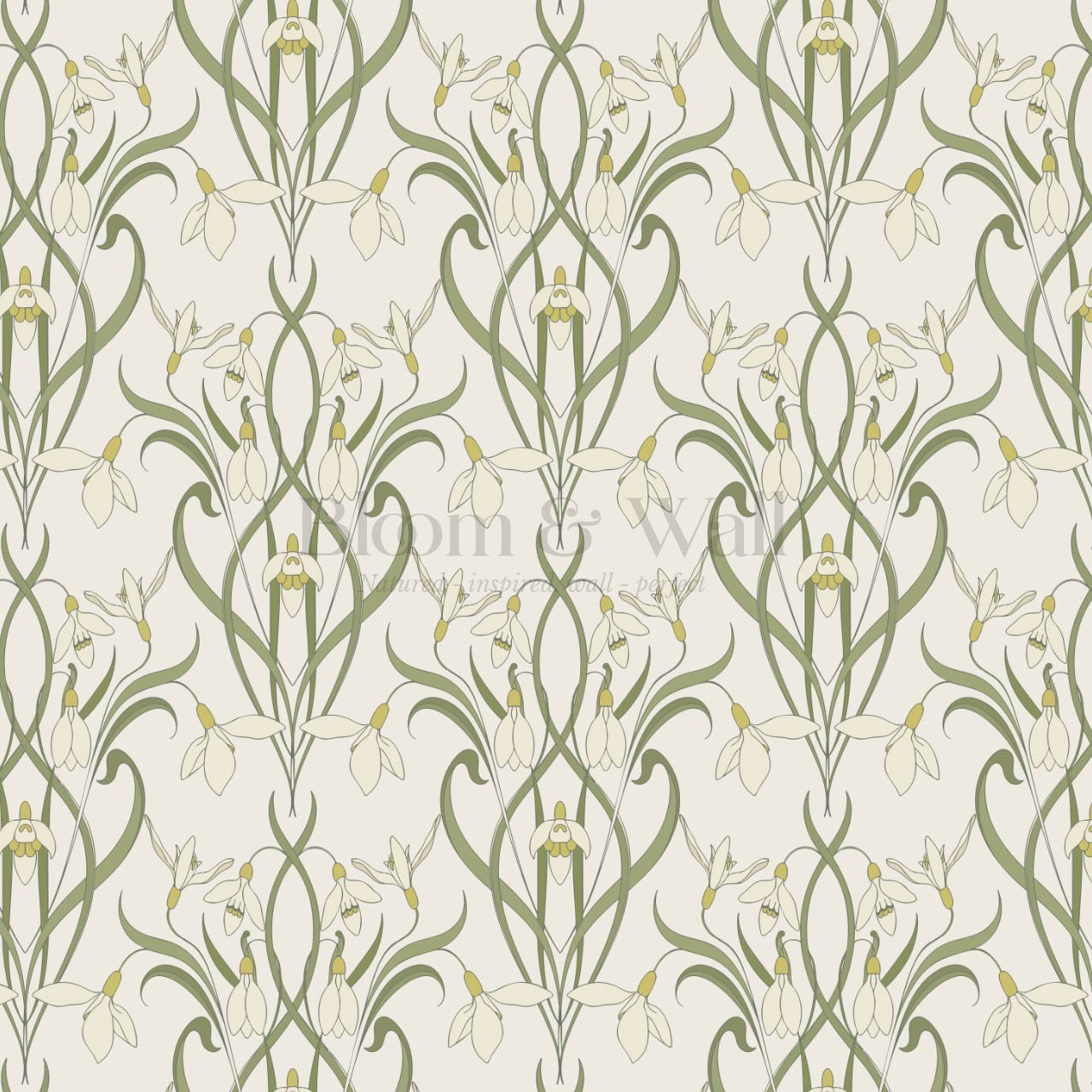 Taimi Snowdrops Cream Wallpaper