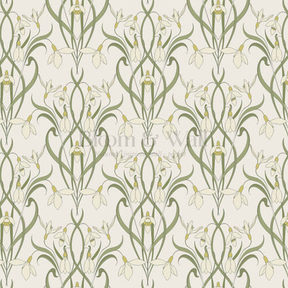 Taimi Snowdrops Cream Wallpaper