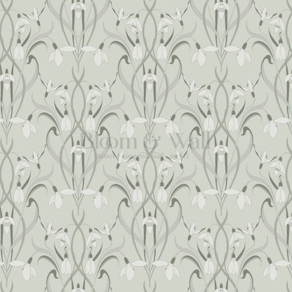Taimi Snowdrops Sage Wallpaper