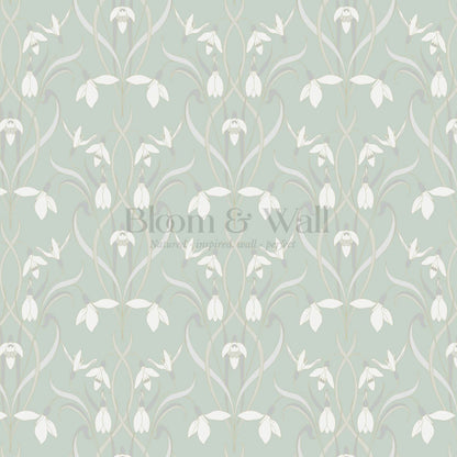 Taimi Snowdrops Sea Glass Wallpaper