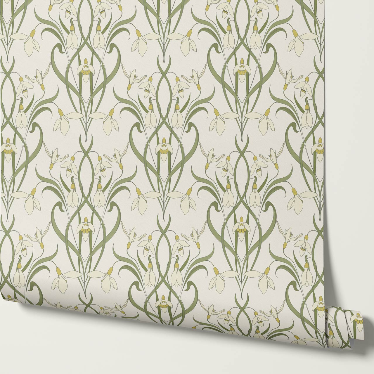 Taimi Snowdrops Cream Wallpaper