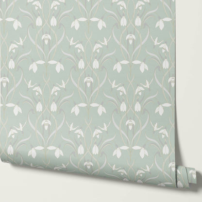 Taimi Snowdrops Sea Glass Wallpaper
