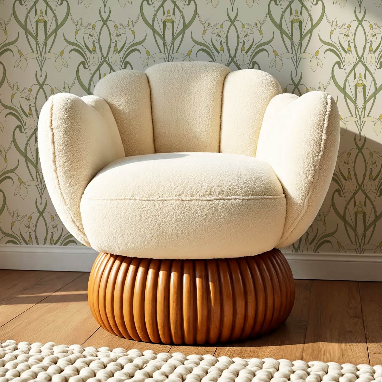 Taimi Snowdrops Cream Wallpaper