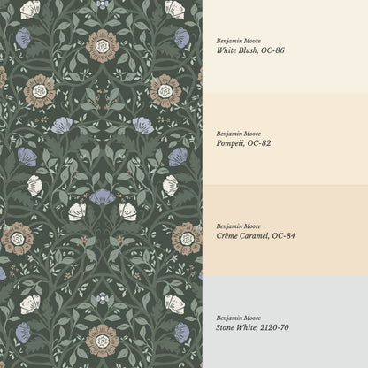 Taja Whispers in the Garden Green Blue Wallpaper