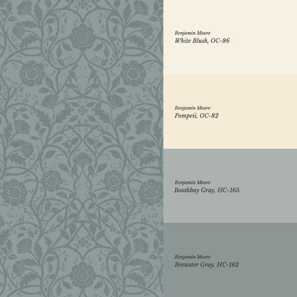 Taja Whispers in the Garden Muted Teal Wallpaper