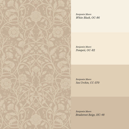 Taja Whispers in the Garden Tan Brown Wallpaper