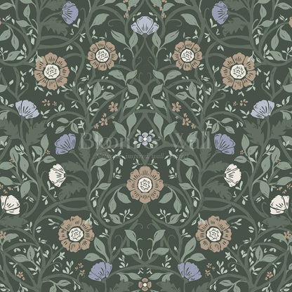 Taja Whispers in the Garden Green Blue Wallpaper