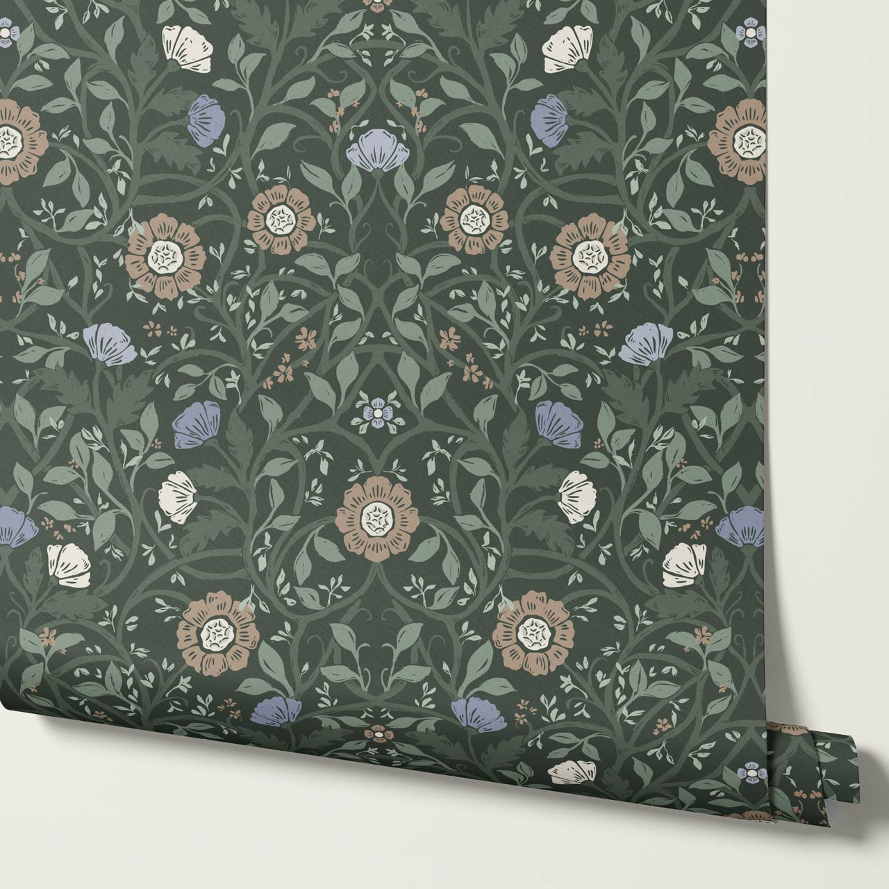 Taja Whispers in the Garden Green Blue Wallpaper