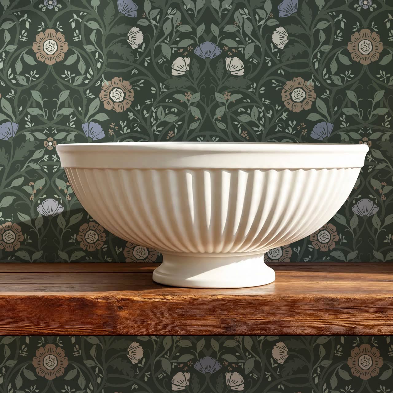 Taja Whispers in the Garden Green Blue Wallpaper
