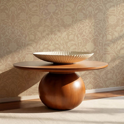 Taja Whispers in the Garden Tan Brown Wallpaper