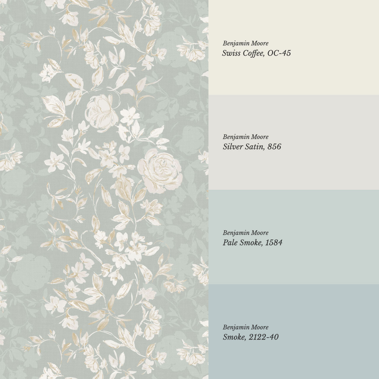 Talia Veiled Garden Pale Teal Wallpaper