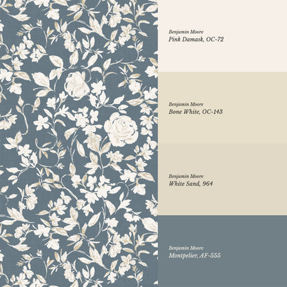 Talia Veiled Garden Slate Wallpaper