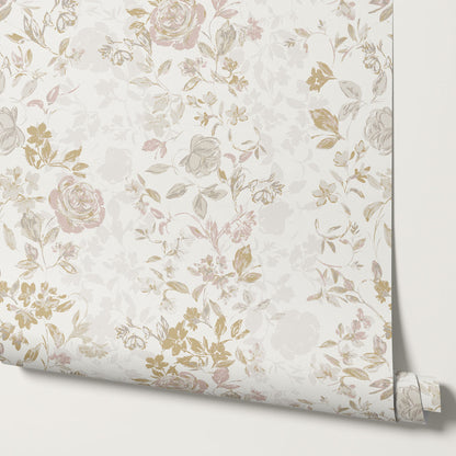 Talia Veiled Garden Antique Pearl Wallpaper