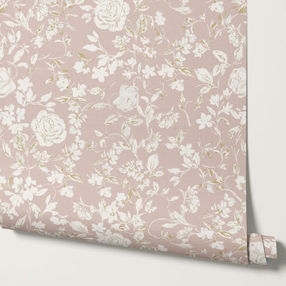 Talia Veiled Garden Rose Dust Wallpaper