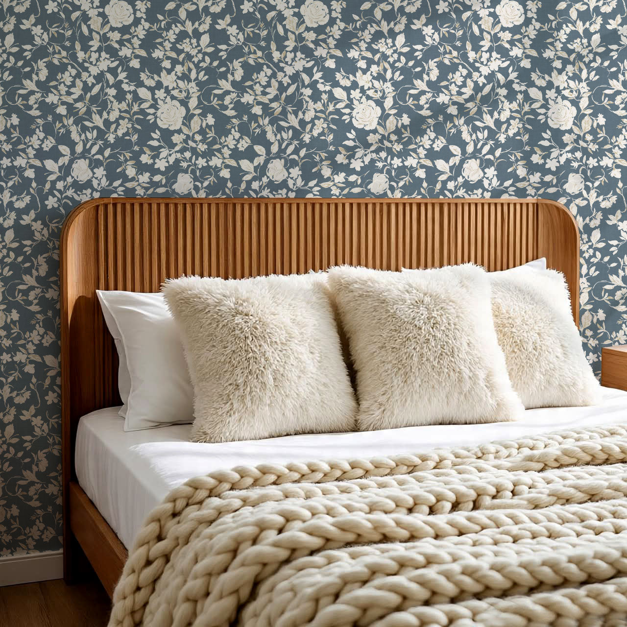 Talia Veiled Garden Slate Wallpaper