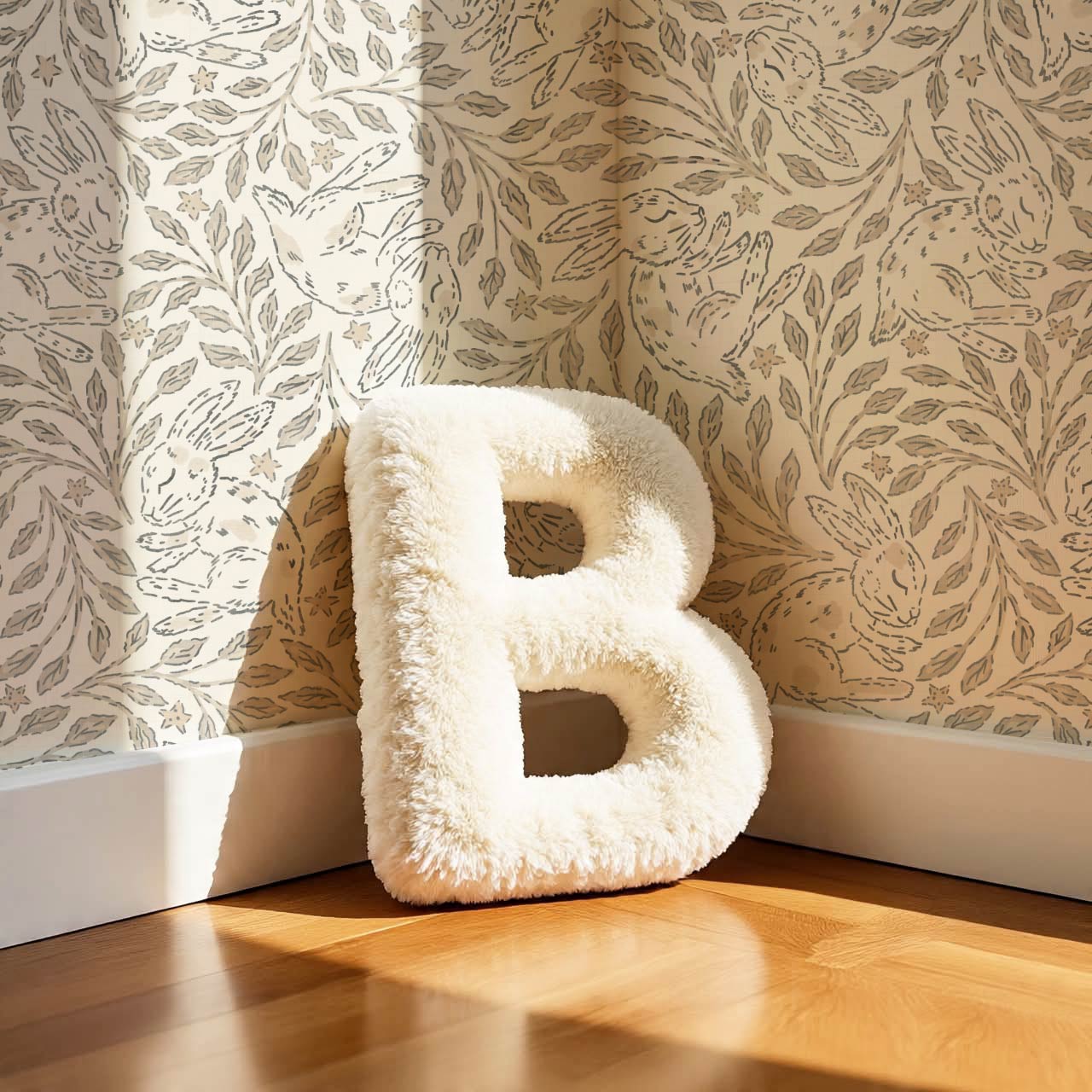 Tania Sleeping Bunny Cream Beige Wallpaper