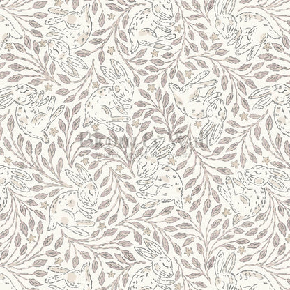 Tania Sleeping Bunny Cream Pale Rose Wallpaper