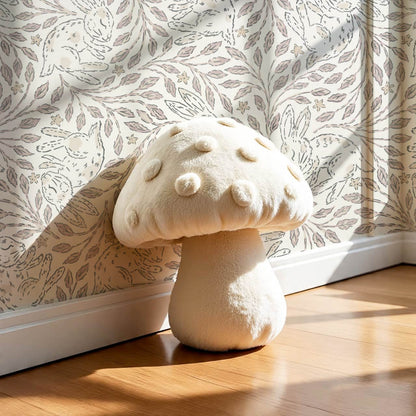 Tania Sleeping Bunny Cream Pale Rose Wallpaper