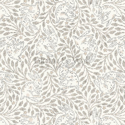 Tania Sleeping Bunny Cream Beige Wallpaper