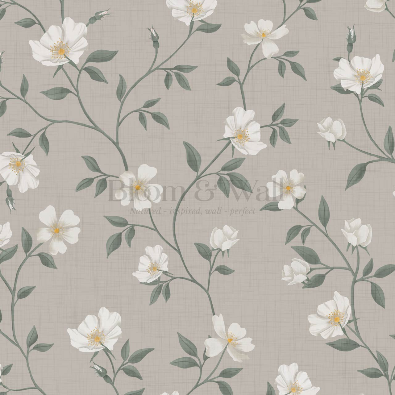 Tatjana Floral Chinoiserie Beige Ivory Wallpaper