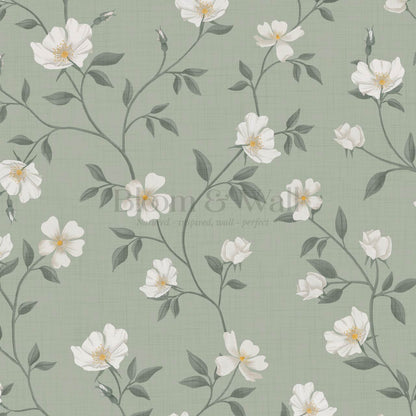 Tatjana Floral Chinoiserie Sage Green Wallpaper