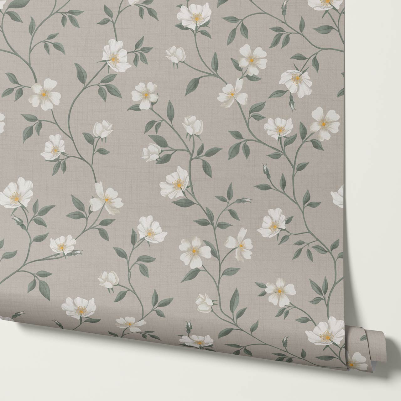 Tatjana Floral Chinoiserie Beige Ivory Wallpaper